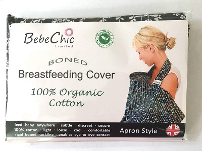 Image of a BebeChic nursing cover, made from 100% organic cotton.