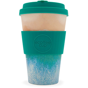 Image of a bamboo reusable coffee cup to show how easy it is to reduce waste