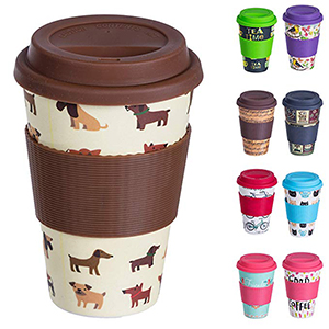 Image of budget bamboo reusable coffee cups to show how easy it is to reduce waste