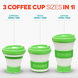 Image of a collapsible reusable drinking cup to show how easy it is to reduce waste