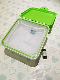 Image of the Cheeky Wipes mucky container to show you how easy it is to be eco friendly and swap to reusable baby wipes