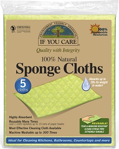 Image of one hundred percent natural sponge cloths, to help you make the swap to eco friendly sponges and cloths