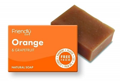 Orange and grapefruit soap bar, from the Friendly Soap range of environmentally friendly soaps
