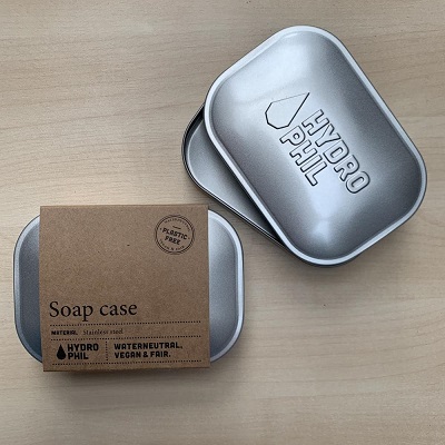 This soap case by Hydrophil is the perfect plastic-free alternative for storing solid soaps. when on the move.