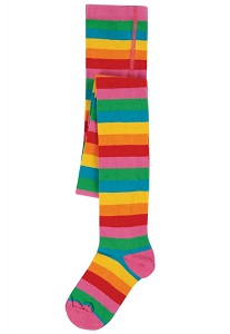 Image of colourful children's tights, made with 100% organic cotton