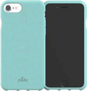 Image of an Eco-Friendly Pela iPhone Case for iPhone 6, 6s, 7, 8, or new SE, in purist blue colour. 100% compostable.