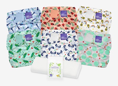 Image of the The Bambino Mio MioSolo Reusable Nappy Set. These have great reviews and make an important swap in reducing waste.
