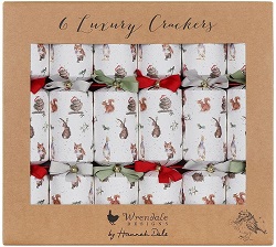 Image of the Wrendale Designs luxury Christmas crackers with a lovely country animal print